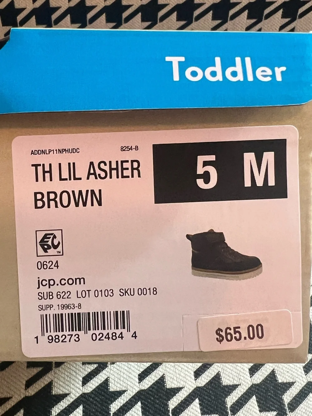 Thereabouts Toddler Boys Lil Asher Flat Heel Lace Up Boots- Size 5